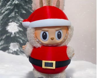 Atuendo navideño para Labubu: disfraz navideño bonito, atuendo festivo impreso en 3D