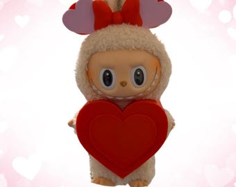 Atuendo de San Valentín para Labubu / Disfraz de vestido de corazón hecho a mano