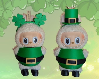 Labubu St. Patrick's Day Leprechaun Outfit | Green Clover Costume Accessory