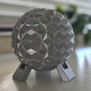 Epcot bolvormige nachtlamp | Themaparkdecoratie | 3D-geprint | Kleurveranderende lamp (lichtbron NIET inbegrepen)