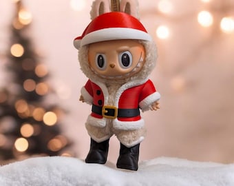 Traje de Papá Noel impreso en 3D para Labubu: accesorio navideño