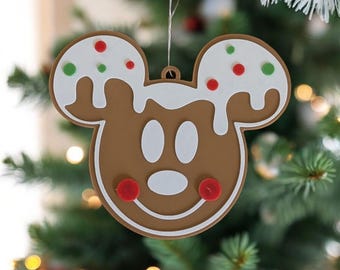 Adorno de ratón de jengibre – Decoración para árbol de Navidad / Estilo galleta navideña impresa en 3D