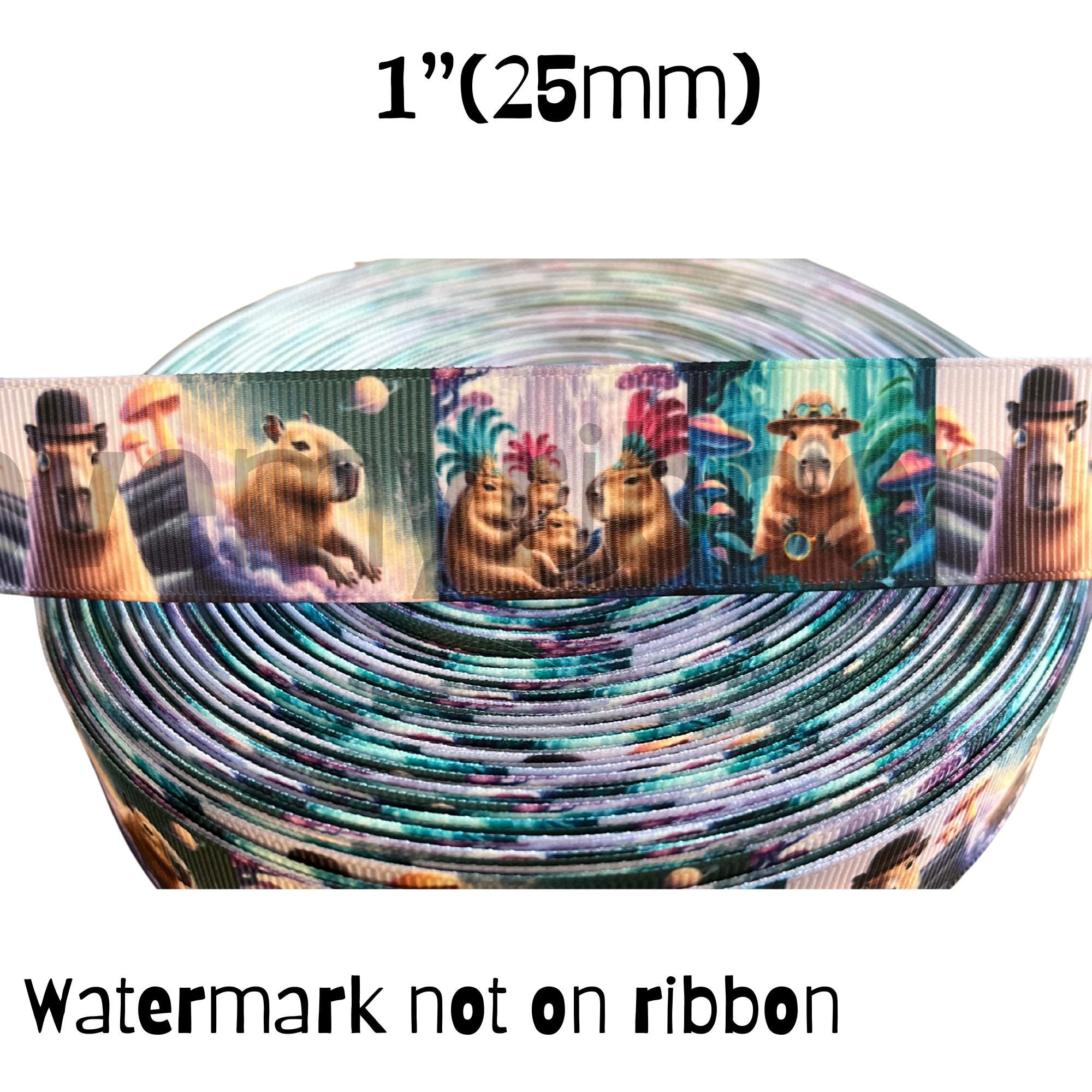 Surreal Capybara : Grosgrain Ribbon 5/8” or 1” Width UNIQUE Exclusive ...