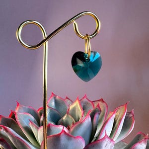 Marcador de plantas de cristal con forma de corazón esmeralda – Pequeño regalo con colgante de Swarovski – Decoración vegetal y tarjeta de regalo incluidas