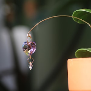 Hanging Crystal Heart Ornament – Whimsical Floating Suncatcher