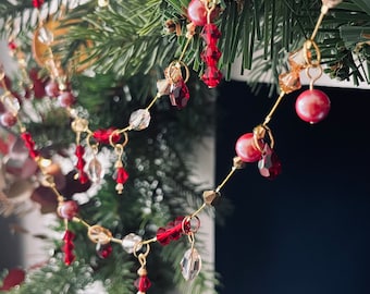 Beaded Garland, Crystal beads and pearls