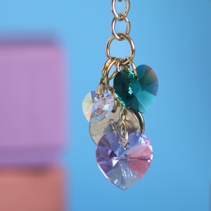 Porte-clés coeur en cristal personnalisé - breloques initiales personnalisées et option boîte cadeau