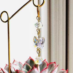 Cadeau papillon pour professeur – Marqueur de plante en cristal avec carte de remerciement – Cadeau de fin d'année pour m'avoir aidé à voler