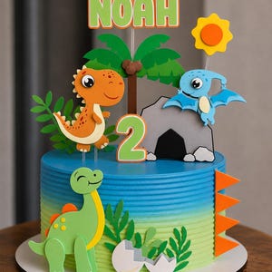 Dinosaur Themed Birthday Cake Toppers, Birthday Cake Inserts, Perfect for Birthday Party Decorations.