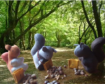Squirrel PDF pattern-Maths Process Squirrel-felt toy-Sewing Pattern-Instant Download-Waldorf Maths-