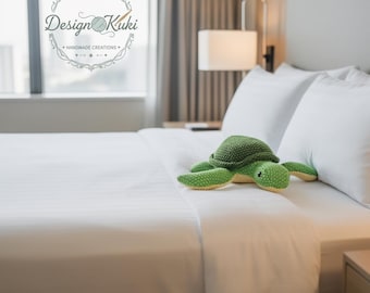 Peluche amigurumi verte au crochet, tortue