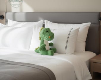 Peluche dinosaure verte au crochet