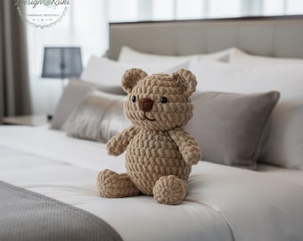 Ours en peluche au crochet beige avec gros fils