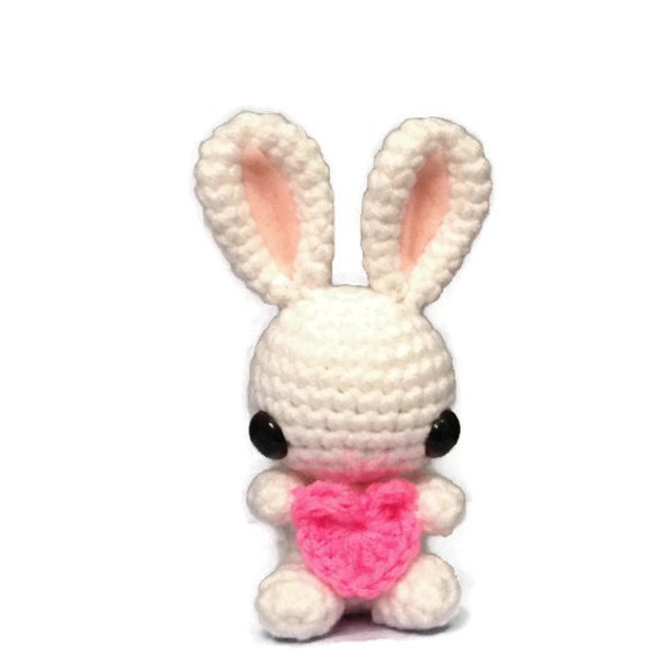 Valentines Baby Bunny - Made to Order - Crocheted Doll - Amigurumi
