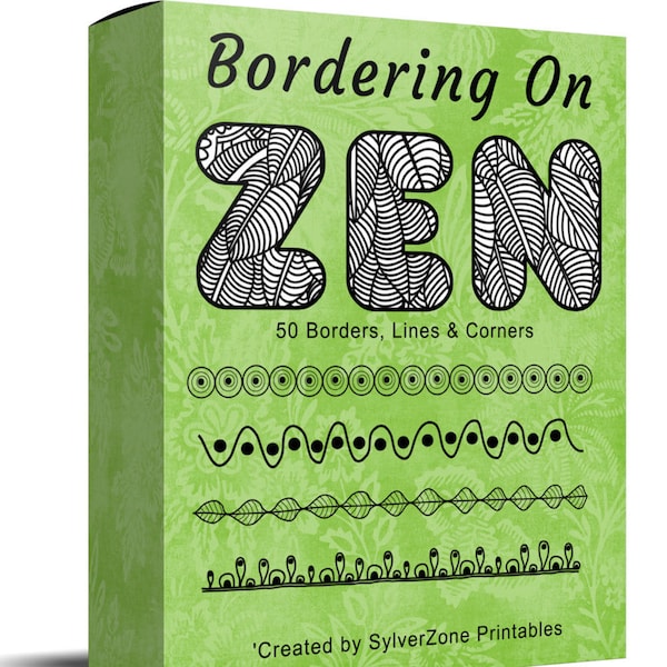 50 Stunning Zentangle Inspired Borders to add a little flair to your journal and planner designs, downloadable, digital files