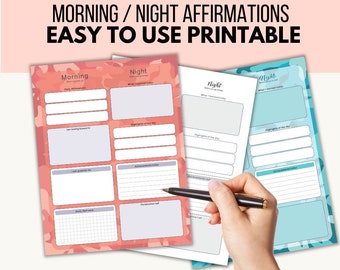 Daily Affirmations Sheets | 4 Pretty Designs | 1 Plain | 3 Different Formats - US Letter Size