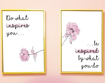 Female Entrepreneur, Boss Lady, 'Do What Inspires You, Be Inspired by What You do' Wall Art Print for Office, Living Room, Bedroom Decor