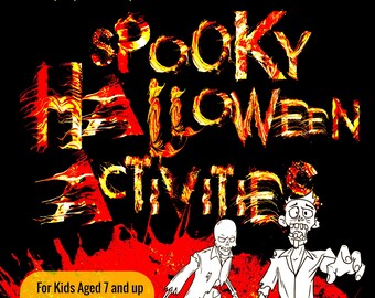 Espeluznantes actividades de Halloween para niños, descarga digital instantánea, rompecabezas, colorear y más