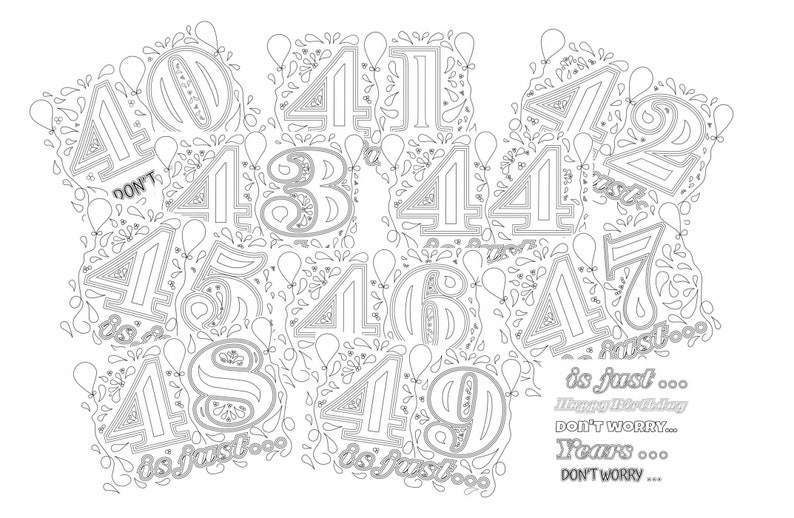 Ten Birthday Card Templates 40s to print and customize as your own. Many variables included. Downloadable, digital files image 2