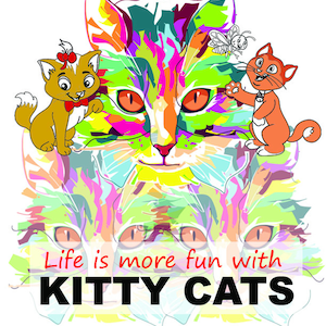 Kitty Cats Colouring Book for children, instant download, printable files