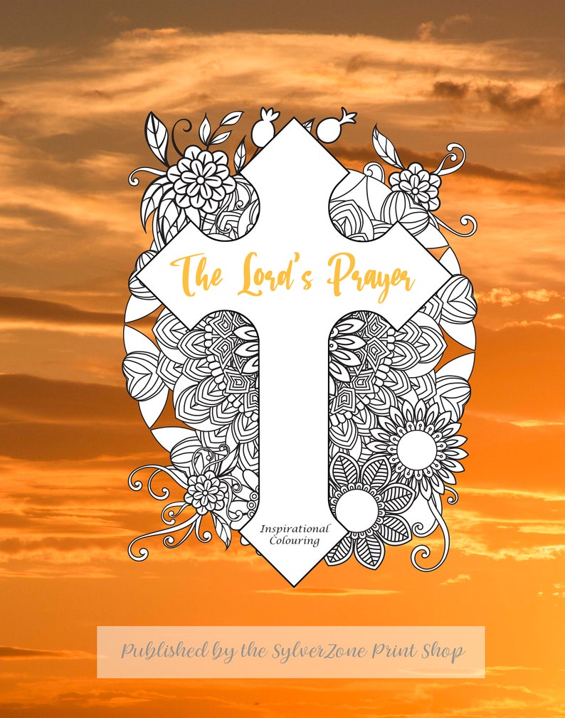 The Lord's Prayer, Coloring for Adults and young people, instant download, printable files, faith inspiring images image 1