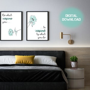 Female Entrepreneur, Boss Lady, &#39;Do What Inspires You, Be Inspired by What You do&#39; Wall Art Print for Office, Living Room, Bedroom Decor