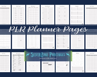 Plantillas de páginas del planificador PLR en Affinity Publisher/PDF: más de 30 páginas para usar en sus productos