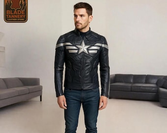 Chaqueta de cuero inspirada en el Capitán América/Chaqueta de cosplay del Capitán América