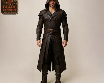 Handmade Leather Assassin Costume | Medieval Hooded Cosplay