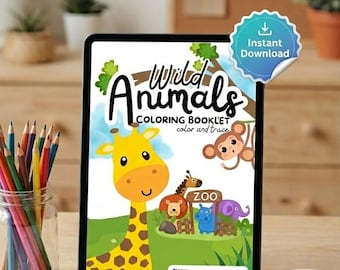 Kleurboek wilde dieren | Dierenactiviteit kinderdierentuin (pdf-patroon)