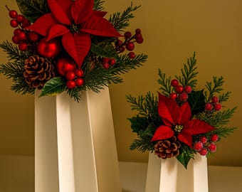Modern Christmas Star Vase | Minimalist Winter Home Decor | Floral Centerpiece Gift