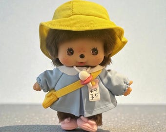 ヴィンテージ限定 - 眼鏡をかけた大きな頭のモンチッチ、ピンクの