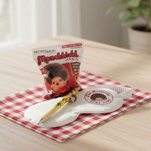 Máscara de ojos estampada con Monchhichi, bomba de baño y bolígrafo