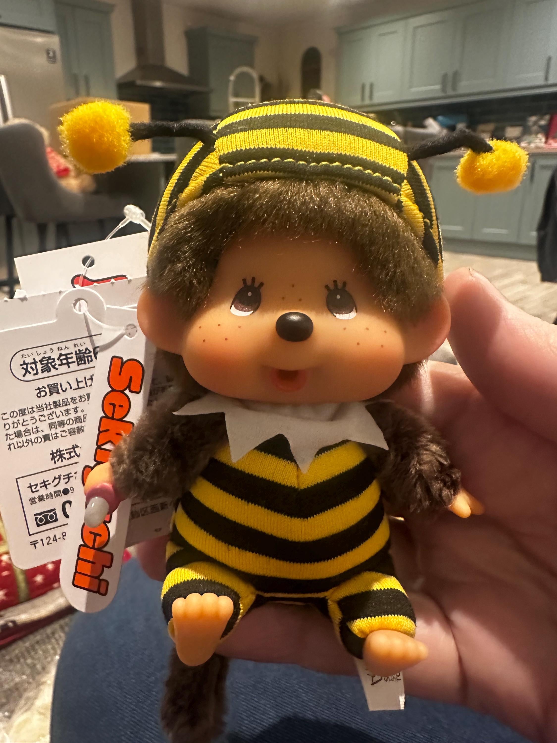 Authentic Sekiguchi Monchhichi Bumblebee Keychain | Japan
