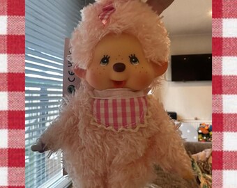 本物の関口ふわふわピンクモンチッチキーホルダー｜ソフトでかわいい