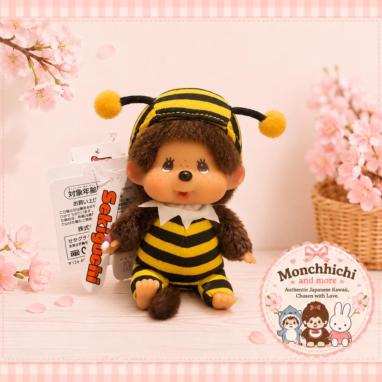 Authentic Sekiguchi Monchhichi Bumblebee Keychain | Japan