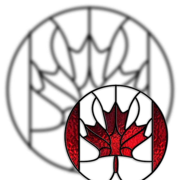 Canadian Maple Leaf Suncatcher Stained Glass Pattern (Digital Download)