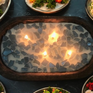 Fire Glass Dough Bowl Candle | Soy Candle | Pick Glass Color and Scent