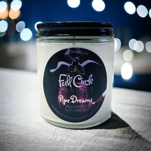 Pipe Smoke Scented Soy Candle | Cherry Wood Tobacco | Full Circle Candles