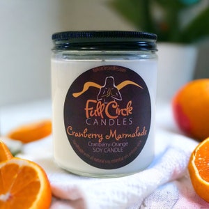 Cranberry Orange Cinnamon Scented Soy Candle | Cranberry Marmalade Spice | Thanksgiving | Christmas Candle