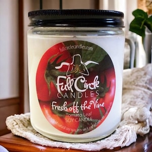 Tomato Leaf Scented Soy Candle | Fresh Off The Vine | Garden Scented Candle | Full Circle Candles