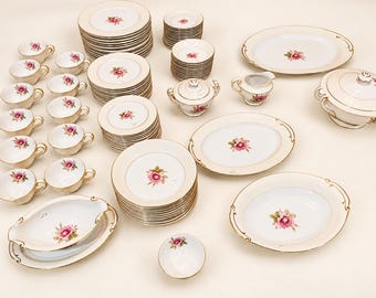 Occupied Japan China Set – Fuji Fine China “rosette” – 90-piece