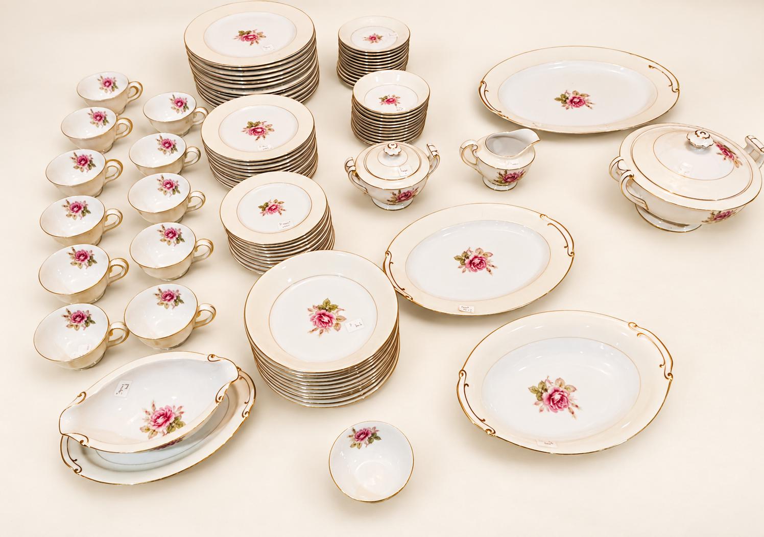 Occupied Japan China Set – Fuji Fine China “rosette” – 90-piece