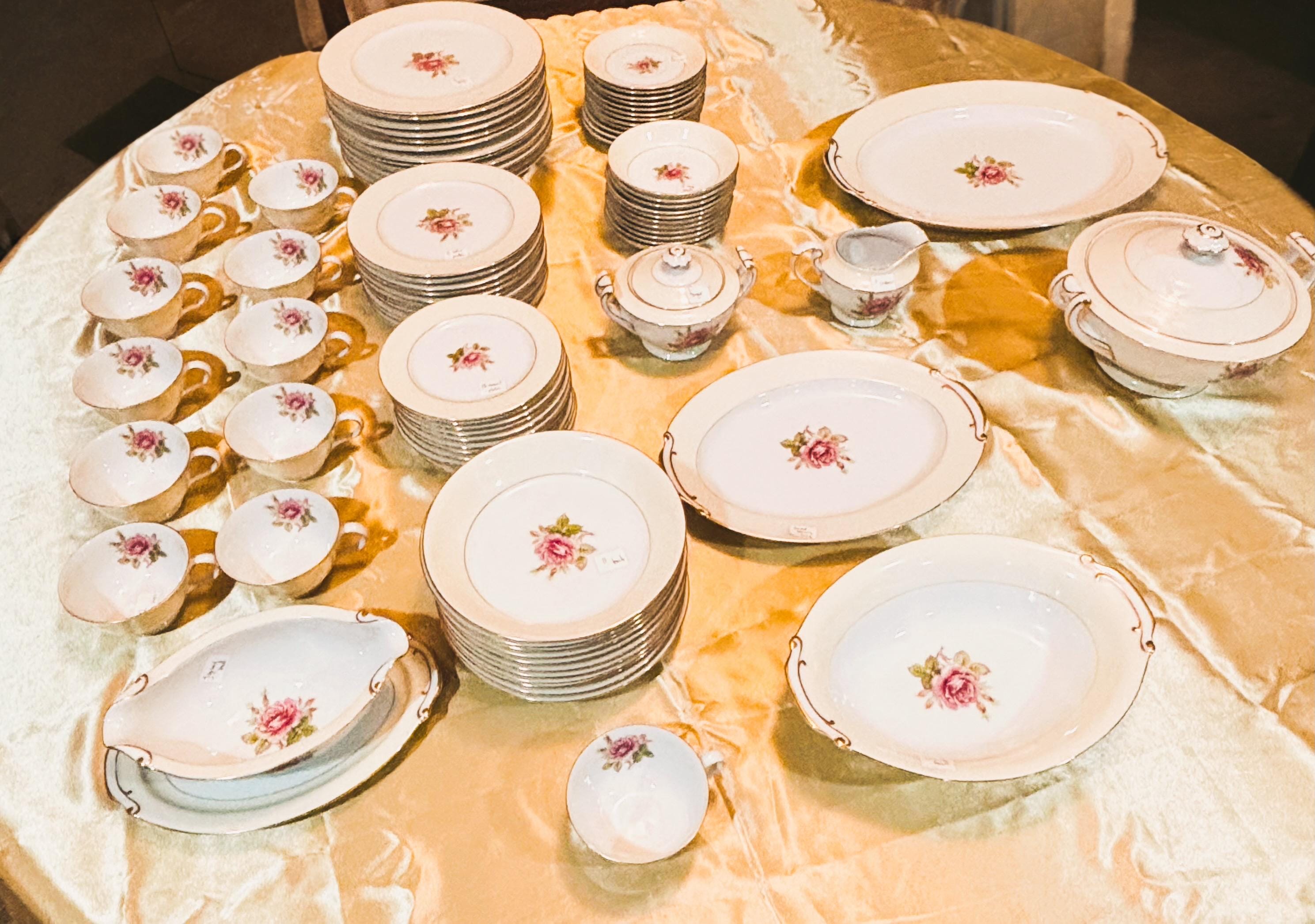 Occupied Japan China Set – Fuji Fine China “rosette” – 90-piece