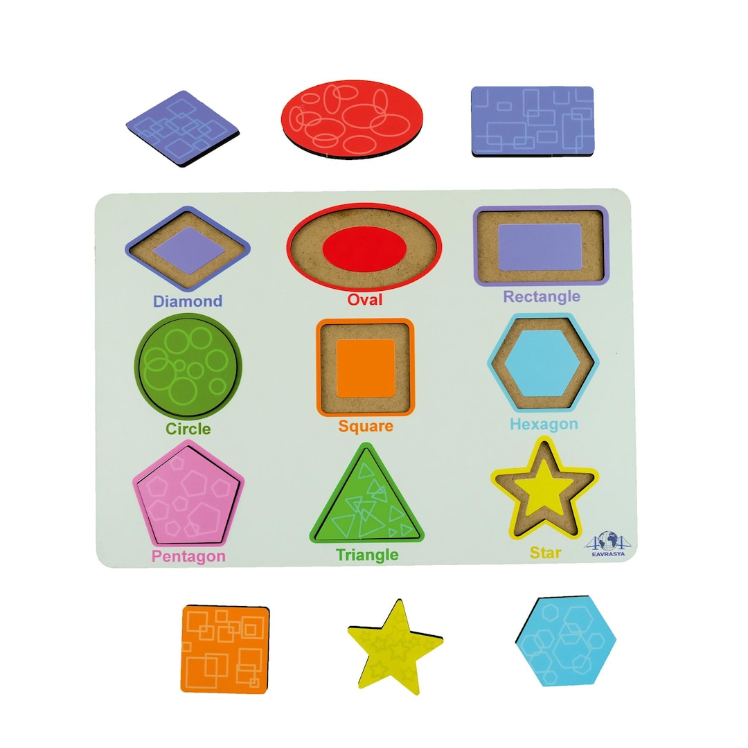 Shape Puzzle Wooden Montessori Toy Educational Sorting Game for ...