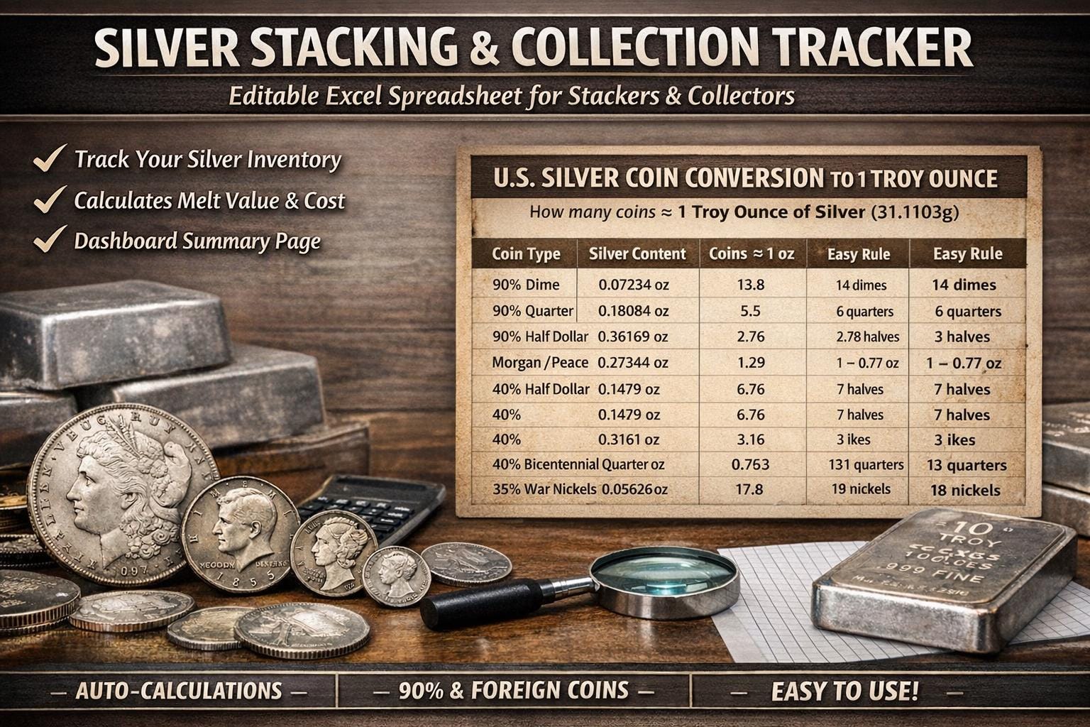 Silver Ringed Junk Junk Silver Cheat Sheet - Etsy