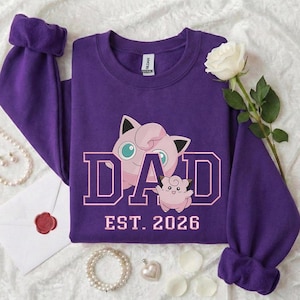 Besticktes Feuerdrachen-T-Shirt, Wasserschildkröten-Sweatshirt, rosa Monster-Hoodie, Vintage Papa Est 2026 Retro Vaterschaftskleid