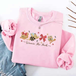 Besticktes Winnie-Puuh-Sweatshirt, Vintage-Retro-Cottagecore-T-Shirt, Disney-Fan-Baby-T-Shirt, süßes Outfit für einen Disneyland-Ausflug