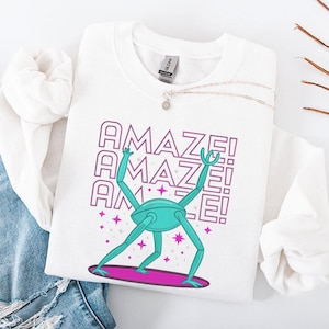 Broderad Rocky Eridian t-shirt, Amaze Amaze Amaze tröja, Project Hail Mary hoodie, retro vintage sci-fi rymdali bokdesign