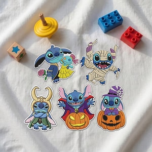 Stitch Halloween Cosplay Aufnäher, individuell bestickt, Retro Disney Aufnäher zum Aufbügeln, Vintage Grusel-Fan-Aufnäher mit Klettverschluss, Jacken-DIY
